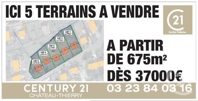 terrain à vendre - 795.0 m2 - CREZANCY - 02 - PICARDIE - Century 21 Emilie Pelletier